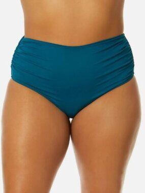 Anne Cole NWT Teal High Waisted Shirred Swim Bottoms Women's Size 20W